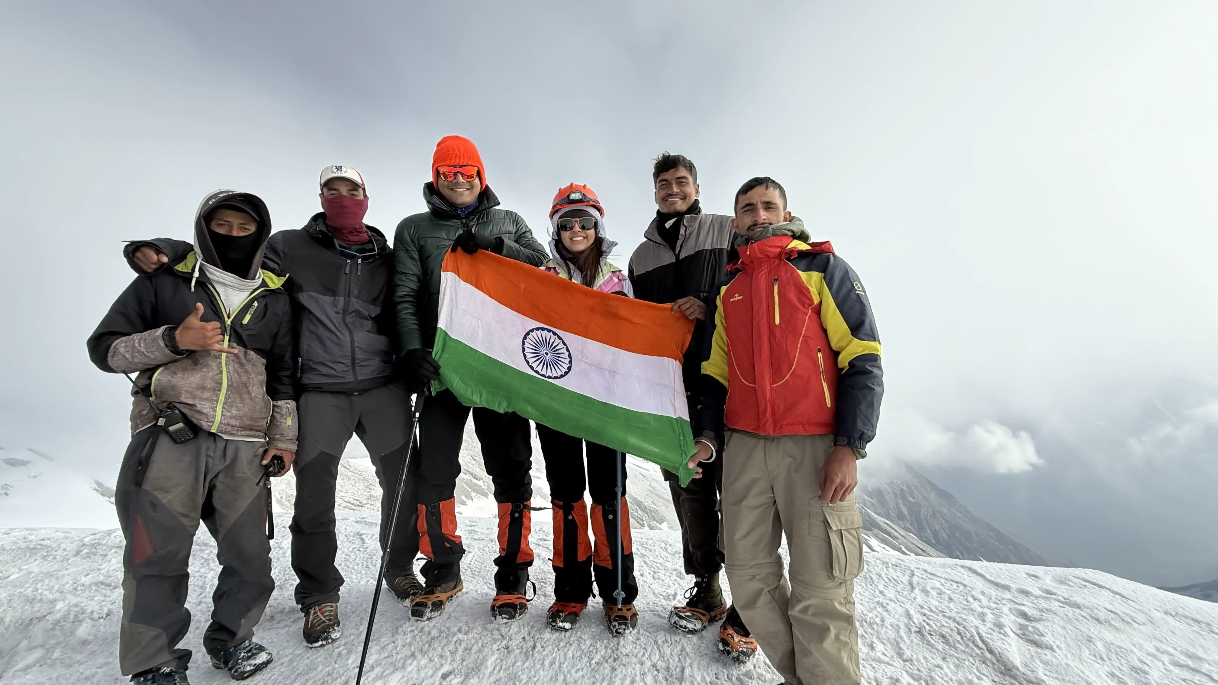 Bali pass top with trek team