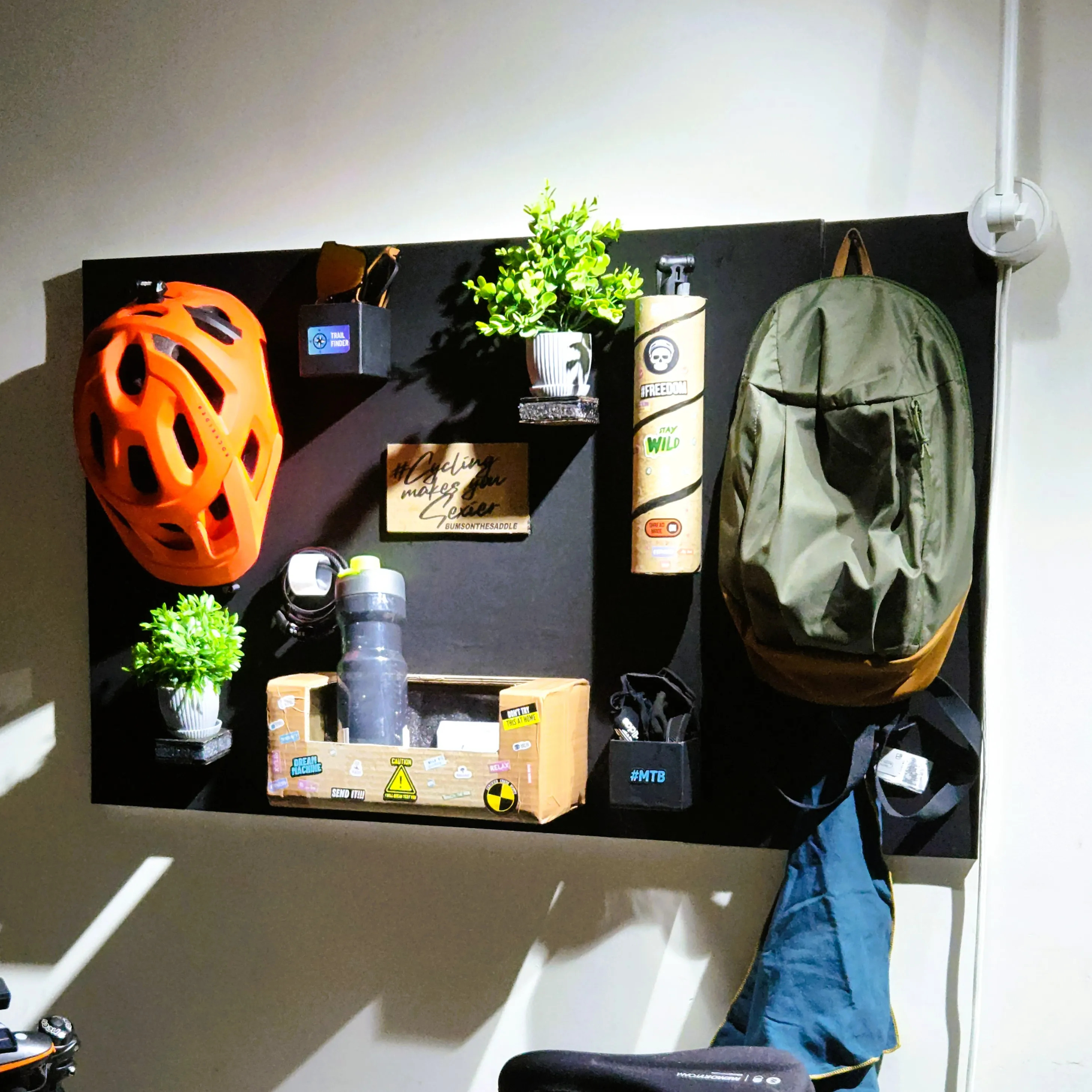 pegboard in focus