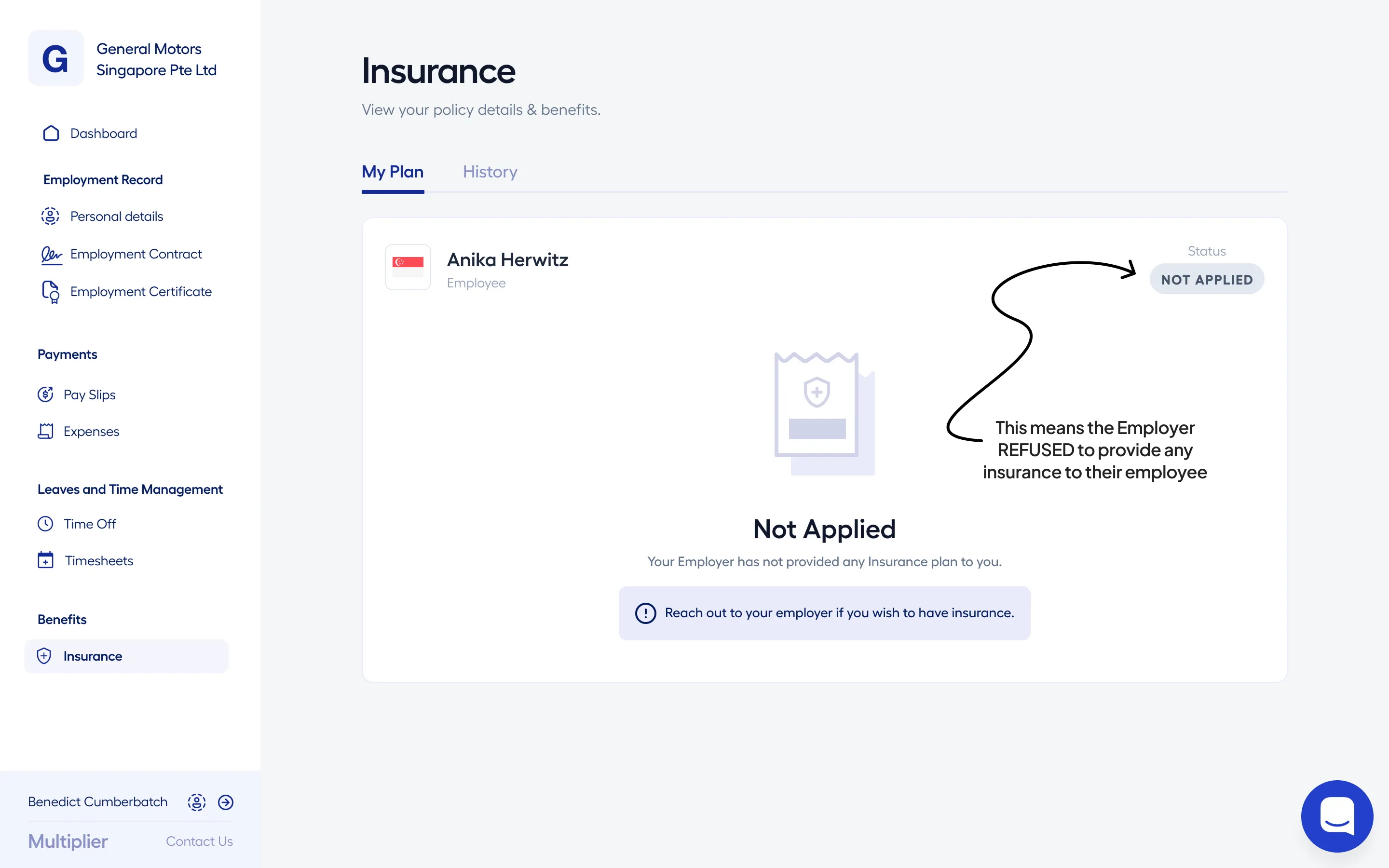 Main reason for uninsured members