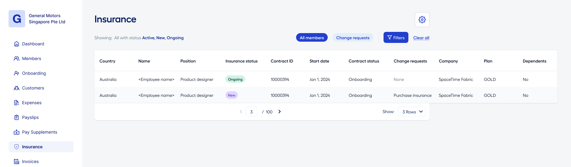 Ops Purchase Insurance Request