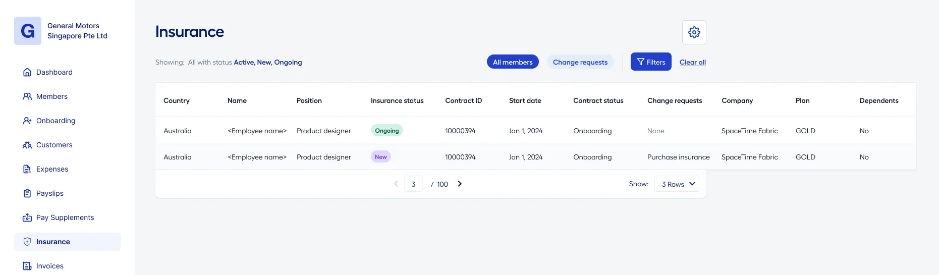 Ops Purchase Insurance Request