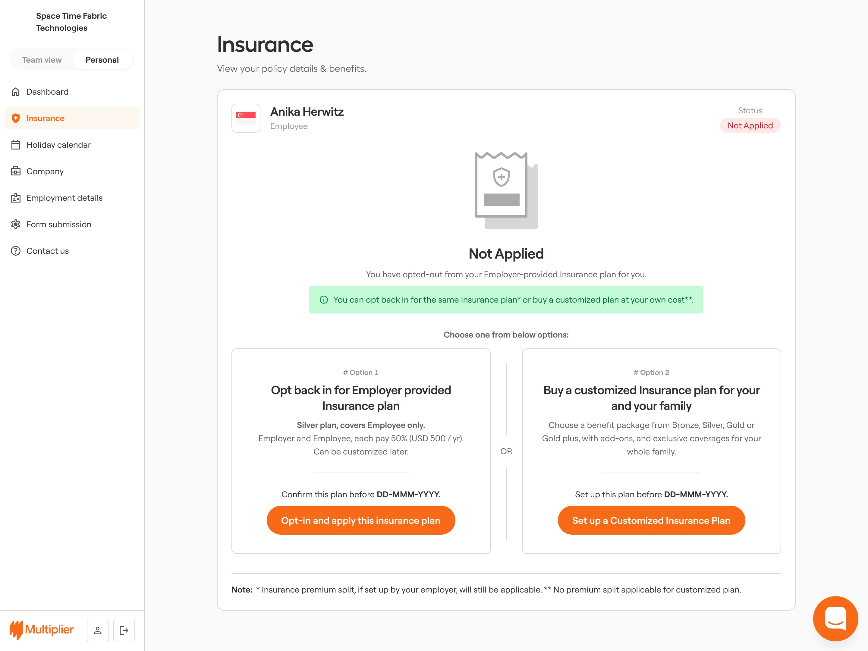 Setup Insurance for Those Who Opted Out