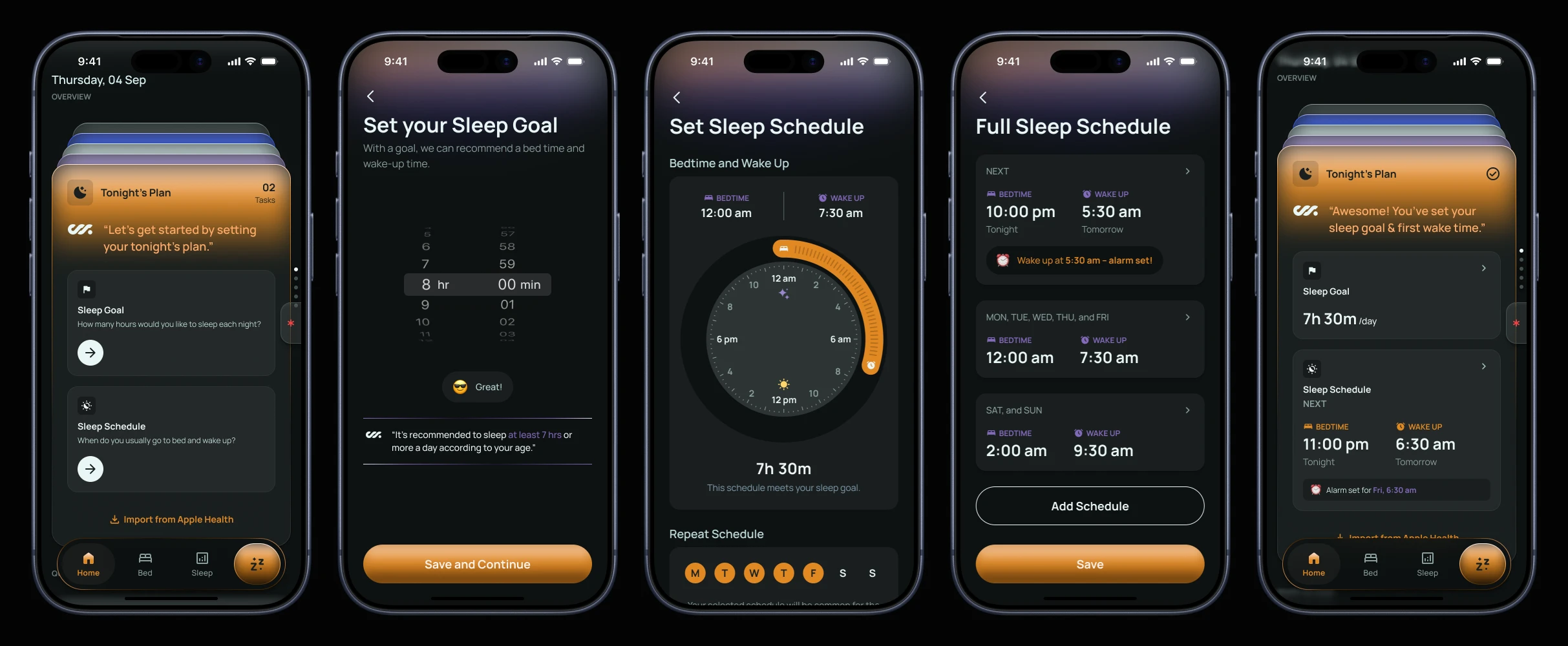 Sleep goal & schedule