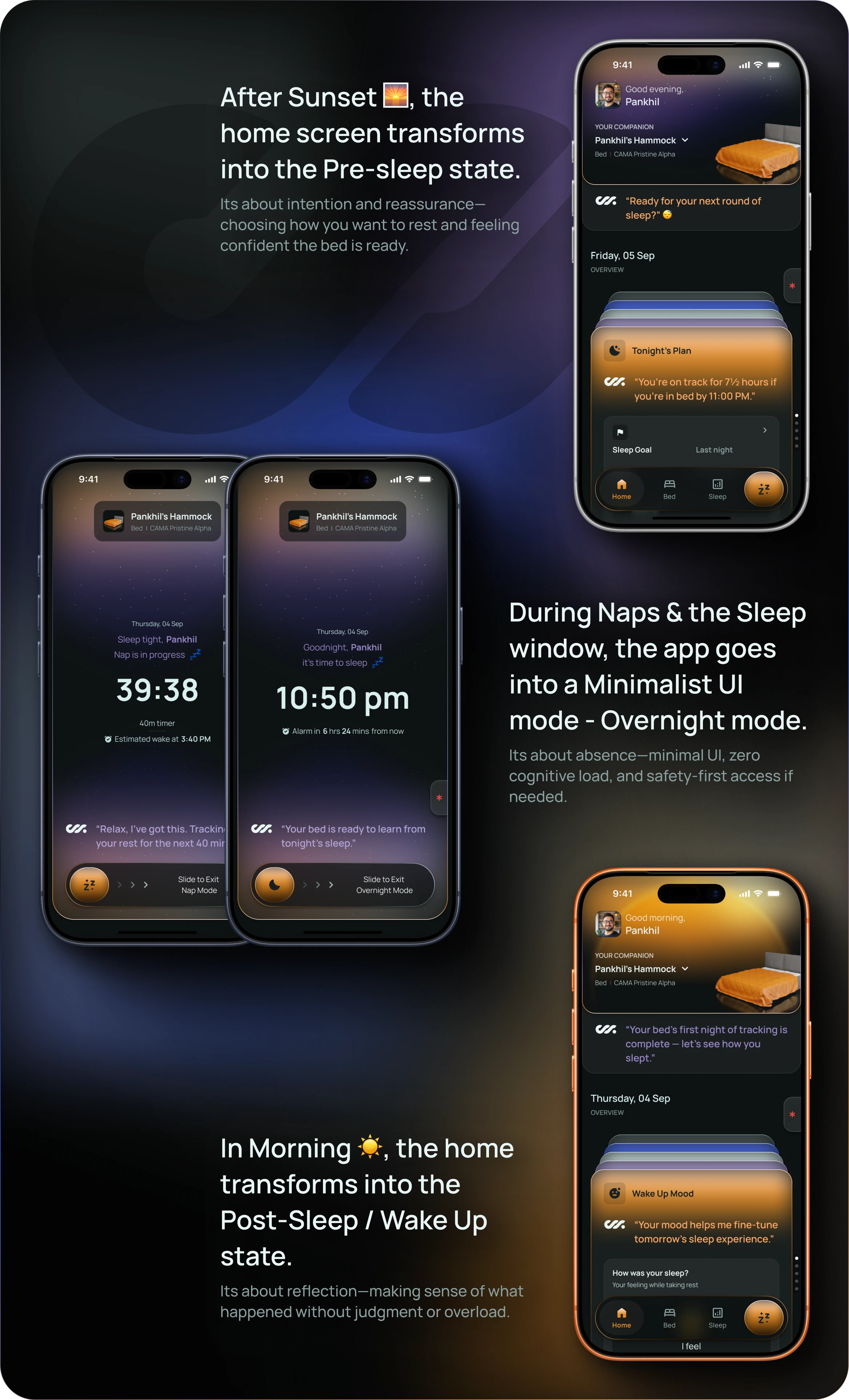 Home Screen Variations by Time and Sleep State